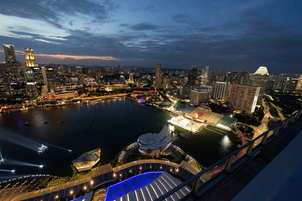 Panorama Centrálního Singapuru Pořízené Při Západu Slunce — Stock fotografie