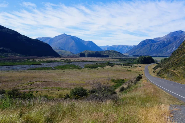 Gran Carretera Alpina Una Ruta Panorámica Isla Sur Nueva Zelanda —  Fotos de Stock