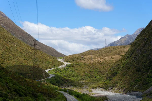 Otira Gorge Podél Velké Alpské Dálnice Nový Zéland — Stock fotografie