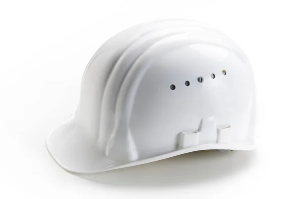 Costruttori Cappello Bianco Isolato Sfondo Bianco — Foto Stock