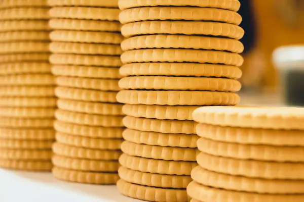 Köstliche Frische Leber Großen Mengen Übereinander Gestapelt Cookies Stehen Zum — Stockfoto