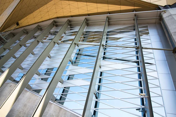 Eine Architektonische Konstruktion Aus Glas Und Metall Schönes Stadtgebäude Der Stockfoto