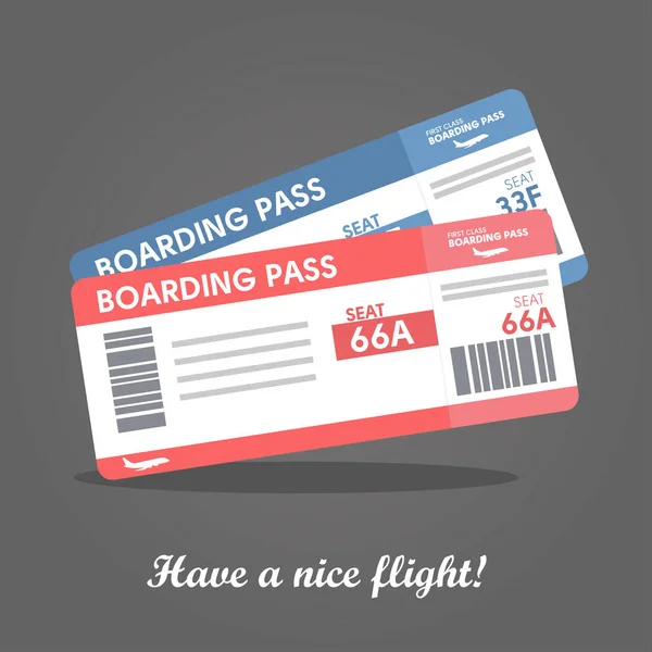 Plane Ticket Template Concept Airline Boarding Pass Ticket Traveling Red — Stock Vector