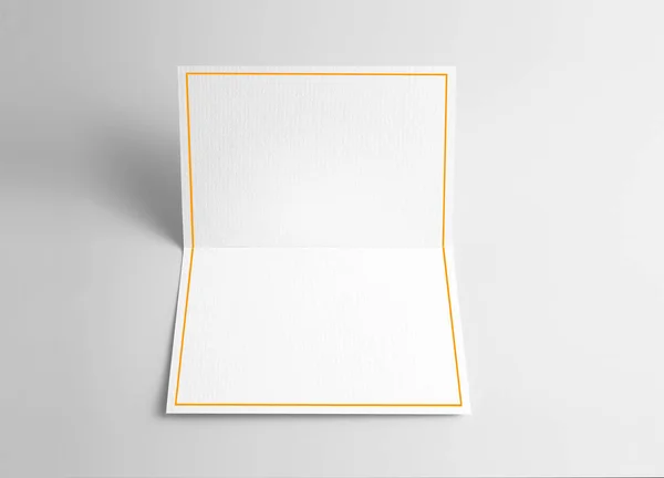 空白问候或感谢带黄色框架的卡片 — 图库照片