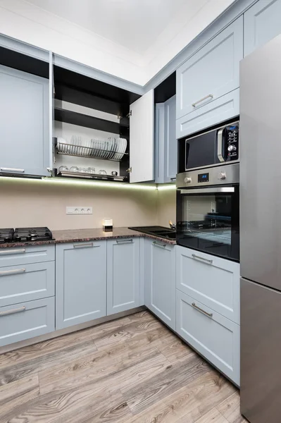 Modern grey kitchen interior — Stock Photo, Image