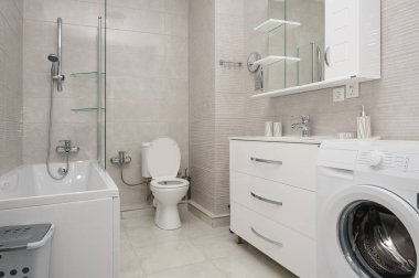 modern beyaz banyo iç