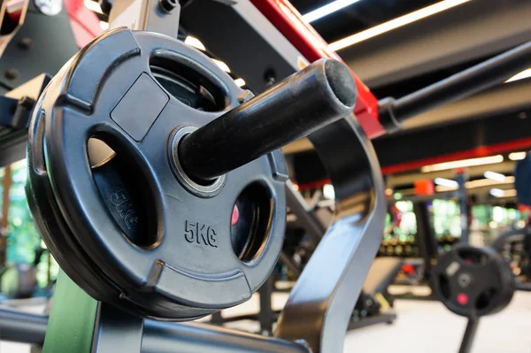 Gym interior with barbell — Stock Photo, Image