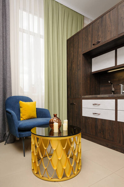 Luxury modern beige kitchen interior