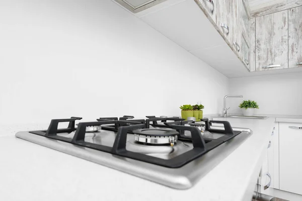 Interior de la cocina blanca moderna — Foto de Stock