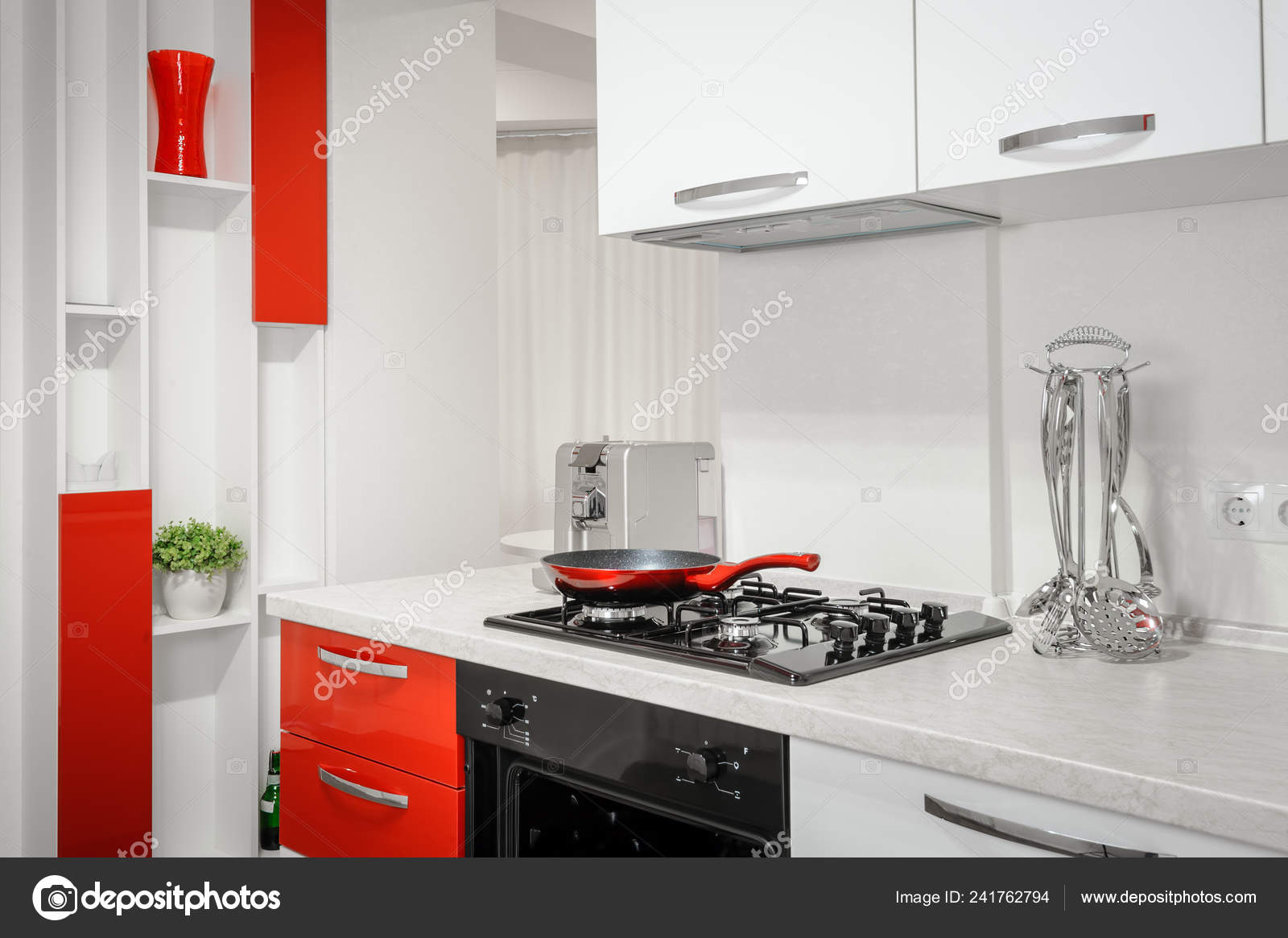 Modern Kitchen Red And White Modern Red And White Kitchen