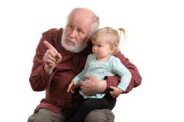 Eski iyi büyükbaba ve onun küçük torunu