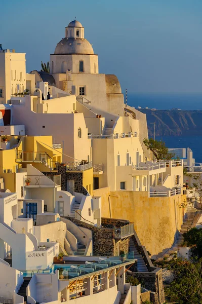 Fira village street view at Santorini island, Greece — Stock Photo, Image