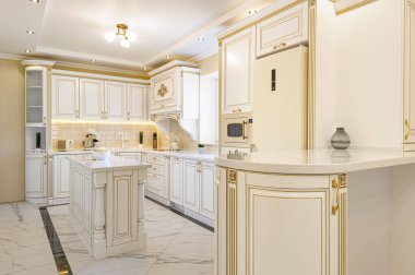 ada ile neoklasik tarzı lüks mutfak iç