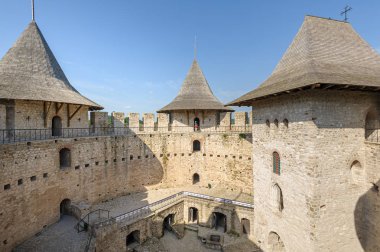 Inner space of medieval fortress in Soroca, Republic of Moldova clipart