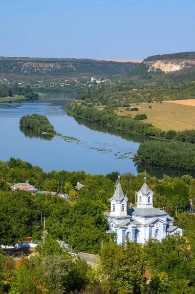 Θέα στον ποταμό Δνείστερο από την κορυφή του λόφου του χωριού Socola, Μολδαβία — Φωτογραφία Αρχείου