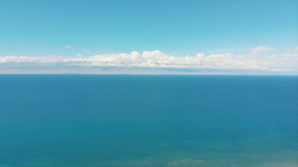 Issyk Kul Lake Kyrgyzstán Střední Asie Duně Arial Natáčení — Stock video