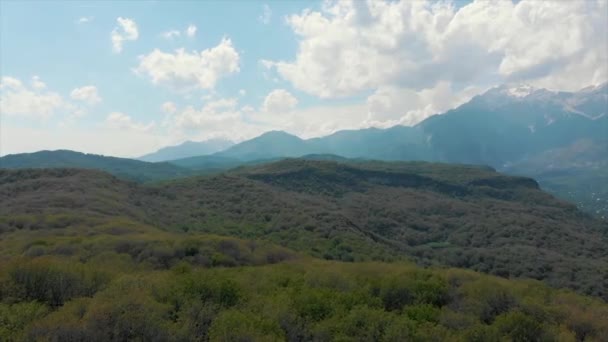 Arslanbob Dal Bergskedja Och Stor Vild Valnöt Juglans Regia Skog — Stockvideo