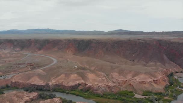 Charyn Canyon Charyn Nationaal Park Kazachstan Vallei Van Kastelen Tweede — Stockvideo