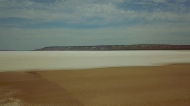 Strada Nelle Steppe Del Fiume Muddy Kazakistan Vista Very Long — Video Stock