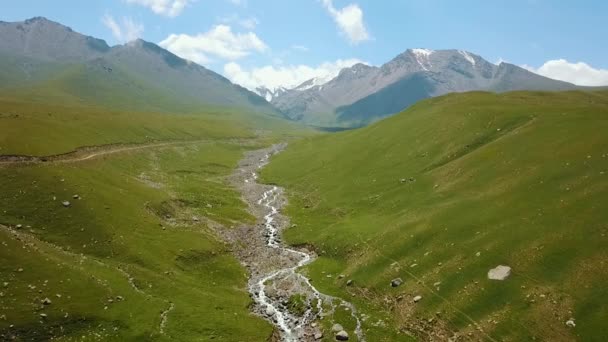 吉尔吉斯斯坦山谷山景观 西吉尔吉斯斯坦帕米尔山景观 亚洲旅游 真正的龙射击 — 图库视频影像