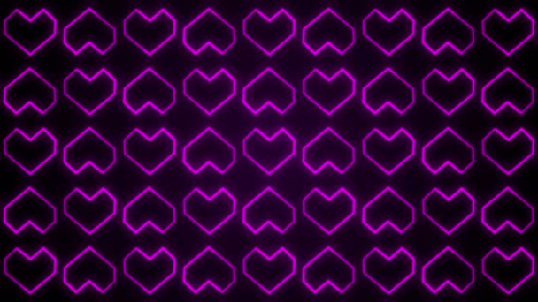 Heart Backgrounds Graphics Con Día San Valentín Brillando Formas Partículas — Vídeos de Stock