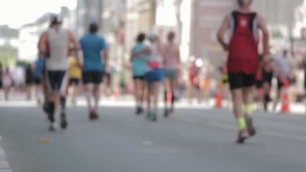2019 Tet Riga Maraton Lotyšsko Maraton Marathónu Předním Pohledu Nohy — Stock video