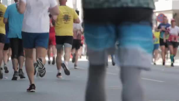 2019 Tet Riga Maraton Lotyšsko Maraton Marathónu Předním Pohledu Nohy — Stock video