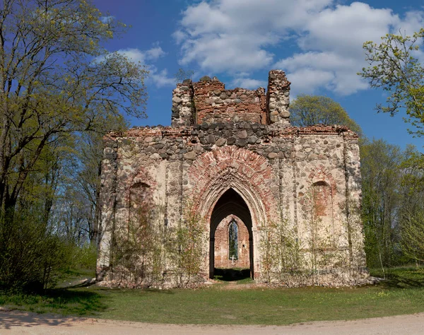 Rovine Della Chiesa Veckalsnava Antiche Architetture Dettagli Della Chiesa Luterana — Foto Stock