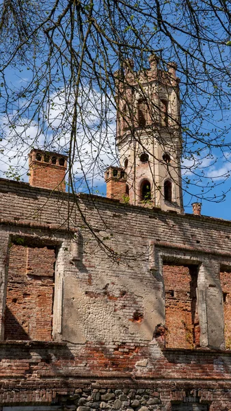 Destruiu Castelo Odzienas Letônia Europa Uma Bela Ensolarada Primavera Europa — Fotografia de Stock