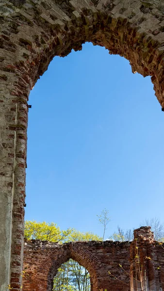 Las Ruinas Iglesia Veckalsnava Olds Architecture Detalles Iglesia Luterana Parroquia —  Fotos de Stock