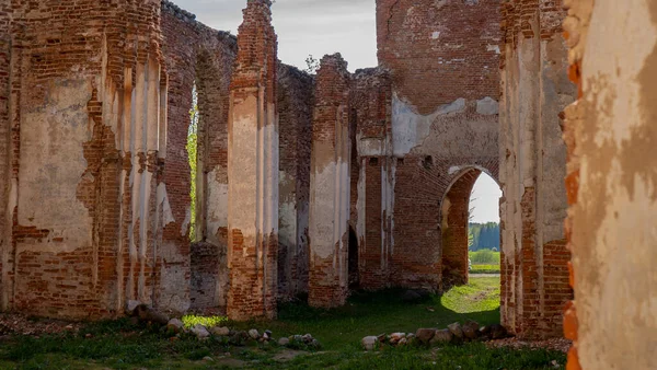 Las Ruinas Iglesia Veckalsnava Olds Architecture Detalles Iglesia Luterana Parroquia — Foto de Stock