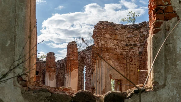 Las Ruinas Iglesia Veckalsnava Olds Architecture Detalles Iglesia Luterana Parroquia —  Fotos de Stock