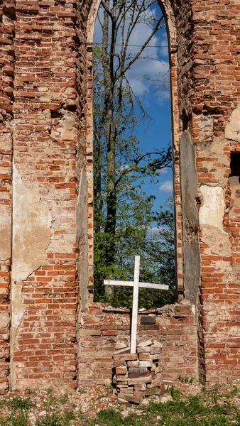 Veckalsnava Kilisesi Nin Kalıntıları Kalsnava Bölgesi Letonya Daki Lüteryen Kilisesi — Stok fotoğraf