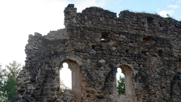 Mittelalterliche Burgruinen Lettland Rauna Alte Stoune Ziegelmauer Der Burg Raunas — Stockfoto