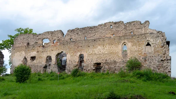 Medeltida Slottsruiner Lettland Rauna Gamla Stoune Brick Wall Raunas Castle — Stockfoto