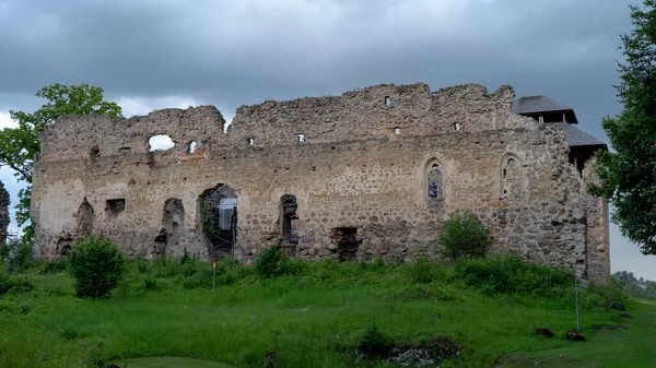 Castillo Medieval Ruinas Letonia Rauna Antiguo Muro Ladrillo Stoune Del — Foto de Stock