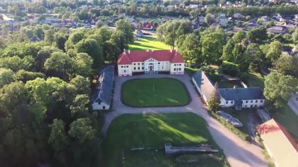 Вид Повітря Замок Durbe Manor Tukums Латвія Старий Маєток Колишньої — стокове відео