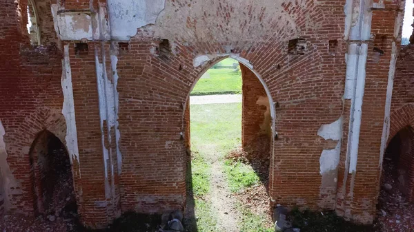 Aerial View Ruins Veckalsnava Church Olds Architecture Details Lutheran Church —  Fotos de Stock