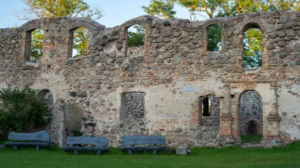 Ruinerna Ett Medeltida Slott Dobele Lettland Den Historiska Regionen Zemgale — Stockfoto