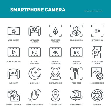 Smartphone Kamera Simgeleri. Tek göz.