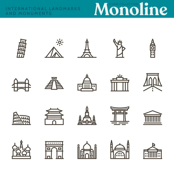 Monuments Monuments Internationaux Monoline Concept — Photo