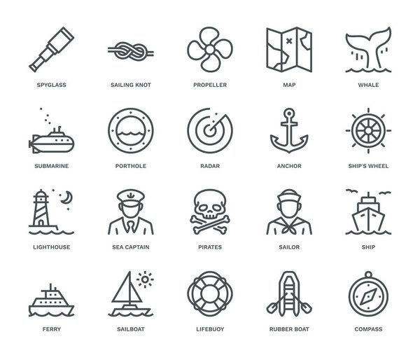 Nautical Icons,  Monoline concept