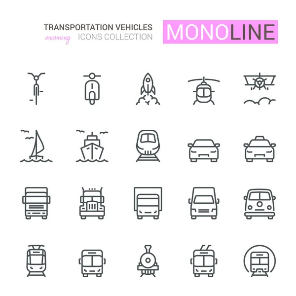 Icônes Transport Vue Face Partie Concept Monoline — Photo