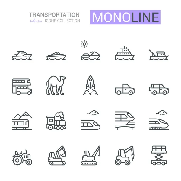 Icônes Transport Vue Côté Partie Iii Concessionnaire Monoline — Photo