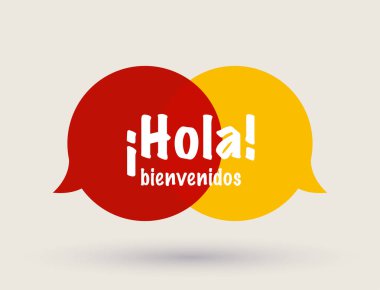 Hoş geldin konuşması köpüğü. İspanyolca 'da 