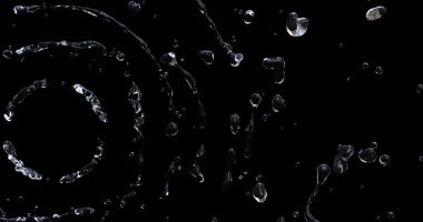 3D render, su sıçrama kendisi çevresinde Merkezi'nden patlayabilir. Yükseklik resulotion öğesi için