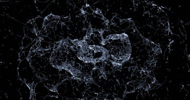 3D render, su sıçrama kendisi çevresinde Merkezi'nden patlayabilir. Yükseklik resulotion öğesi için