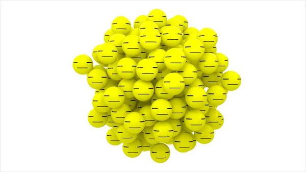 Darstellung Emoji Gelangweilte Grüne Kugel Auf Weißem Hintergrund — Stockfoto