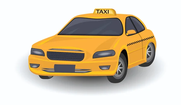 Taxi Gele Auto Geïsoleerd Een Witte Achtergrond Vector Art — Stockvector