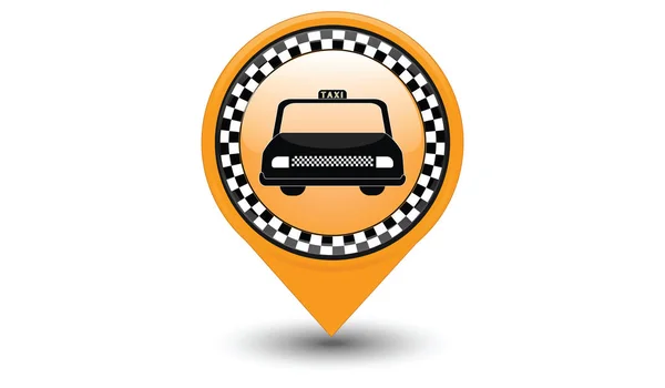Symbol Des Taxiservice Ortsmarke Kartenzeiger Navigation Isoliert Auf Weißem Hintergrund — Stockvektor